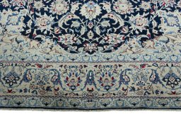 Full view of 2000s Nain rug from Iran / Persia, 400 × 300 cm in Blue tones