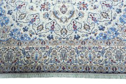 Full view of 2000s Nain rug from Iran / Persia, 385 × 262 cm in Beige tones