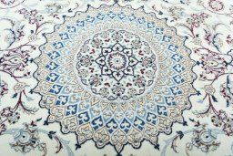 Central medallion detail of New Nain rug from Iran / Persia
