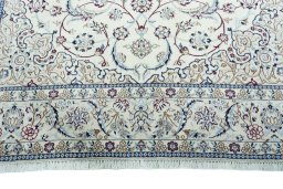 Full view of New Nain rug from Iran / Persia, 304 × 204 cm in Beige tones
