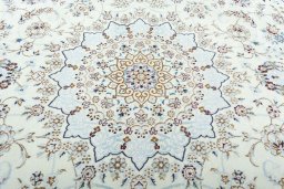 Central medallion detail of 2000s Nain rug from Iran / Persia