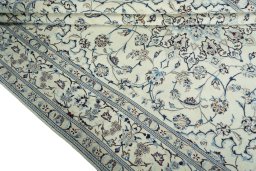 Close-up detail of New Nain rug from Iran / Persia showing Wool weave