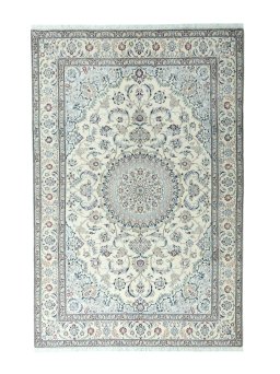 Full view of 2000s Nain rug from Iran / Persia, 300 × 200 cm in Beige tones