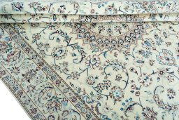 Close-up detail of New Nain rug from Iran / Persia showing Wool weave