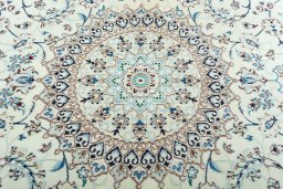 Central medallion detail of New Nain rug from Iran / Persia