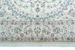 Full view of New Nain rug from Iran / Persia, 320 × 203 cm in Beige tones