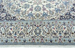 Full view of 2000s Nain rug from Iran / Persia, 311 × 201 cm in Beige tones