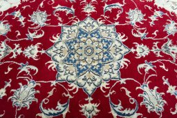 Central medallion detail of New Nain rug from Iran / Persia
