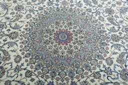 Central medallion detail of 2000s Nain rug from Iran / Persia