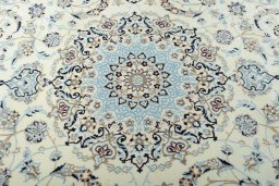Central medallion detail of 2000s Nain rug from Iran / Persia