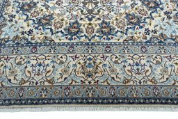 Full view of 2000s Nain rug from Iran / Persia, 342 × 213 cm in Beige tones