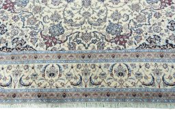 Full view of 2000s Nain rug from Iran / Persia, 306 × 217 cm in Beige tones