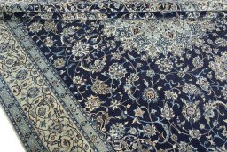 Close-up detail of 2000s Nain rug from Iran / Persia showing Cork weave