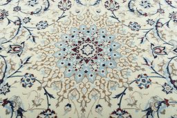 Central medallion detail of 2000s Nain rug from Iran / Persia