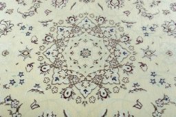 Central medallion detail of 2000s Nain rug from Iran / Persia
