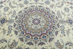Central medallion detail of 2000s Nain rug from Iran / Persia