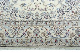 Full view of 2000s Nain rug from Iran / Persia, 363 × 250 cm in Beige tones