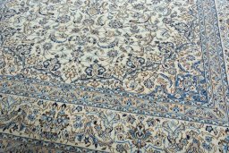 Close-up detail of 2000s Nain rug from Iran / Persia showing Wool weave