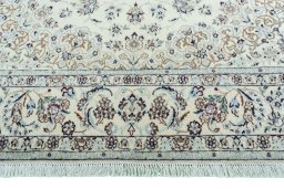 Full view of 2000s Nain rug from Iran / Persia, 305 × 200 cm in Beige tones