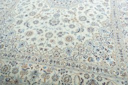 Close-up detail of New Nain rug from Iran / Persia showing Wool weave