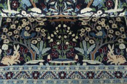 Full view of 2000s Nain rug from Iran / Persia, 128 × 93 cm in Blue tones