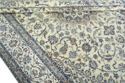 Close-up detail of 2000s Nain rug from Iran / Persia showing Cork weave