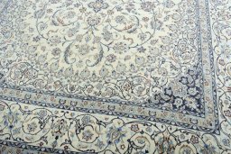 Close-up detail of 2000s Nain rug from Iran / Persia showing Cork weave