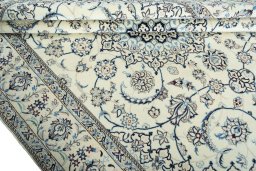 Close-up detail of New Nain rug from Iran / Persia showing Wool weave