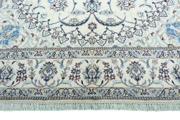 Full view of New Nain rug from Iran / Persia, 304 × 213 cm in Beige tones