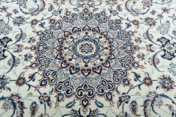 Central medallion detail of 2000s Nain rug from Iran / Persia