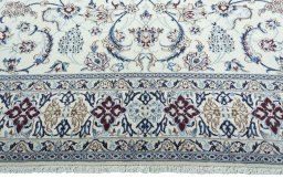 Full view of 2000s Nain rug from Iran / Persia, 326 × 213 cm in Beige tones