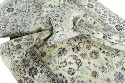 Surface texture of New Nain rug with natural Wool and intricate pattern
