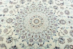 Central medallion detail of New Nain rug from Iran / Persia