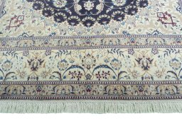 Full view of 2000s Nain rug from Iran / Persia, 277 × 171 cm in Blue tones