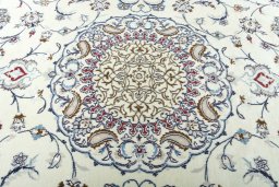 Central medallion detail of 2000s Nain rug from Iran / Persia