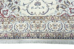Full view of 2000s Nain rug from Iran / Persia, 310 × 203 cm in Beige tones