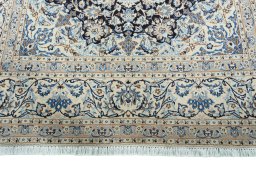 Full view of 2000s Nain rug from Iran / Persia, 322 × 200 cm in Blue tones