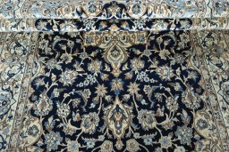 Close-up detail of New Nain rug from Iran / Persia showing Wool weave