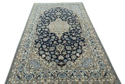 Surface texture of New Nain rug with natural Wool and intricate pattern