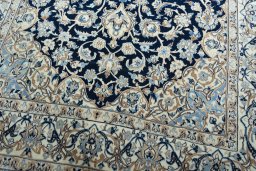 Close-up detail of New Nain rug from Iran / Persia showing Wool weave
