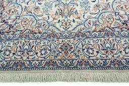 Full view of 2000s Nain rug from Iran / Persia, 260 × 162 cm in Beige tones