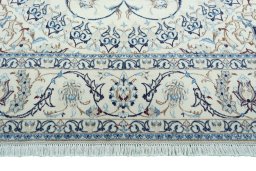 Full view of 2000s Nain rug from Iran / Persia, 308 × 198 cm in Beige tones