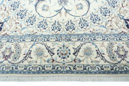 Full view of New Nain rug from Iran / Persia, 311 × 203 cm in Beige tones
