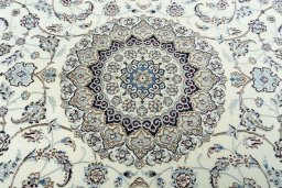 Central medallion detail of New Nain rug from Iran / Persia