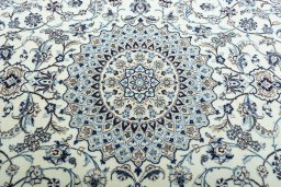 Central medallion detail of 2000s Nain rug from Iran / Persia