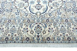 Full view of 2000s Nain rug from Iran / Persia, 312 × 202 cm in Beige tones