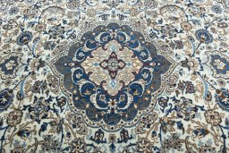 Central medallion detail of New Nain rug from Iran / Persia