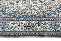 Full view of New Nain rug from Iran / Persia, 392 × 293 cm in Beige tones