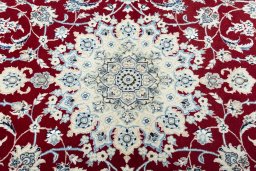 Central medallion detail of New Nain rug from Iran / Persia