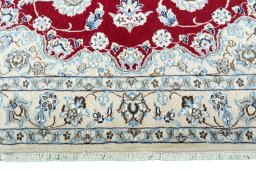 Full view of New Nain rug from Iran / Persia, 207 × 128 cm in Red tones